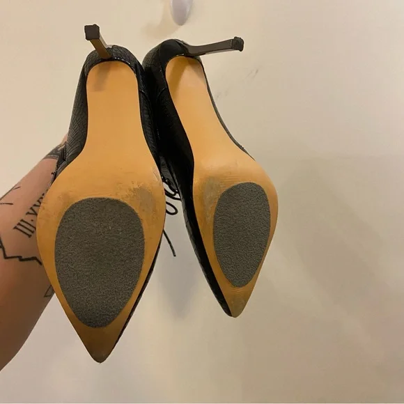 Wet Kiss Black Ankle Boots Stiletto Heel Pointed Toe Size 10 - Picture 10 of 13